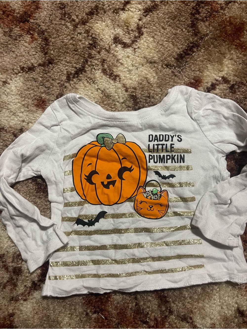The Children's Place White & Orange 'Daddy's Little Pumpkin' Halloween Top